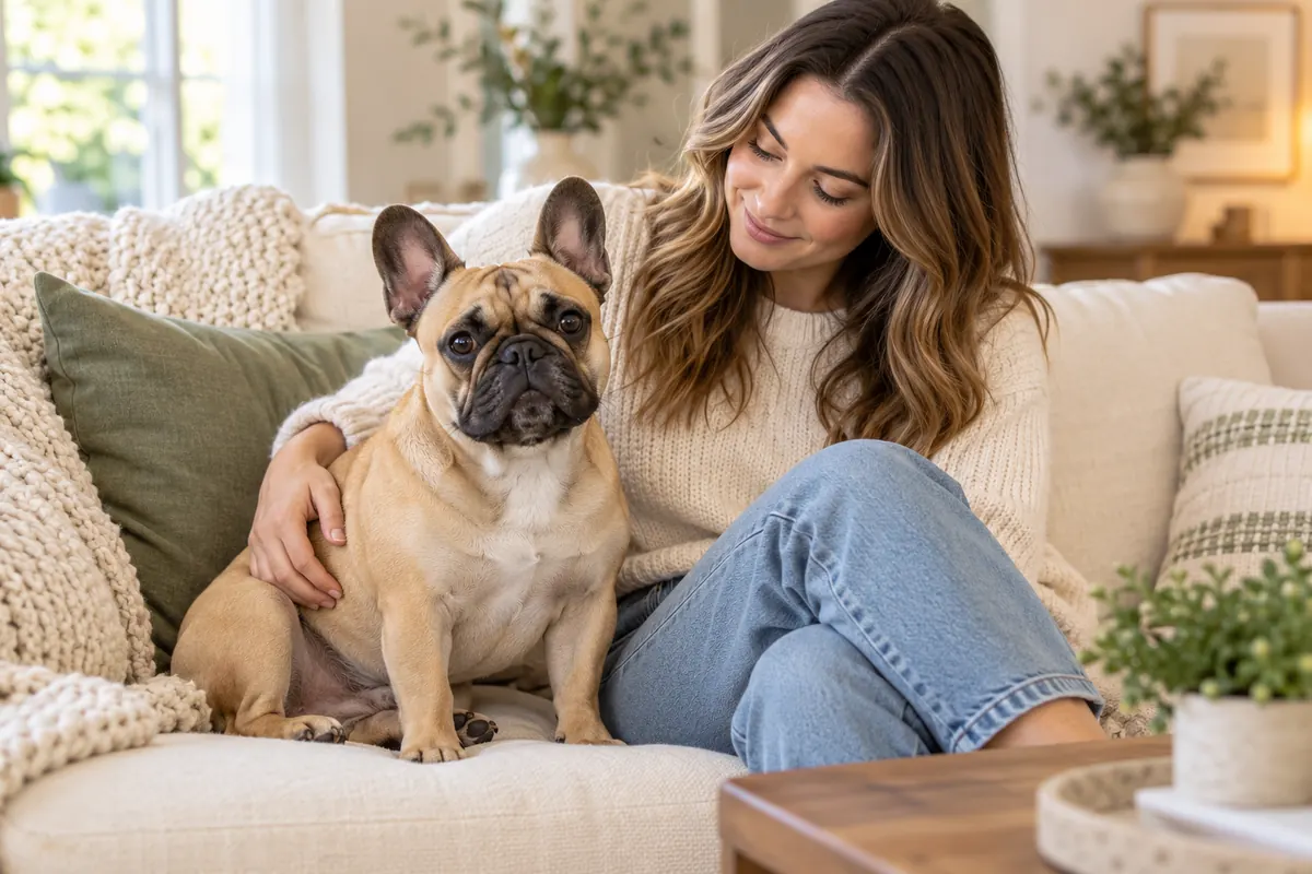 French Bulldog showing common signs of dog anxiety