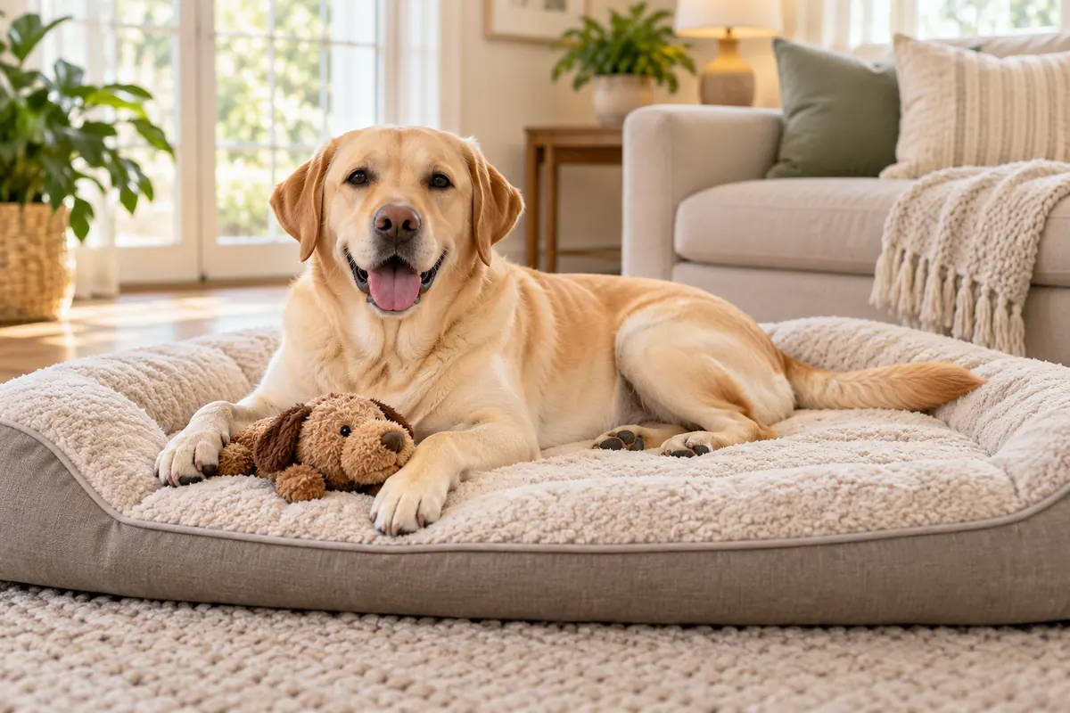 Labrador Retriever showing common signs of dog anxiety