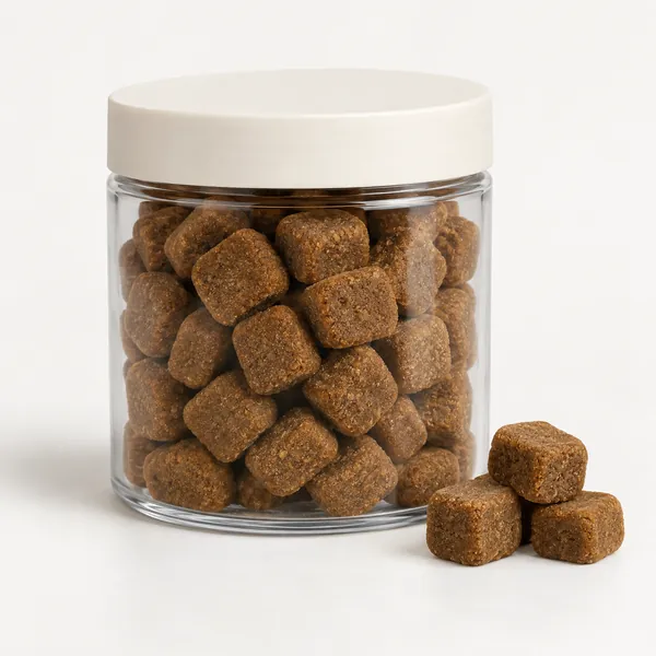 Jar of soft calming chews for dogs